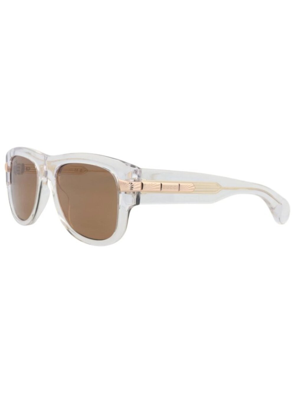 New Gucci Women's Sunglasses Square Rectangle Recycled Acetate Frame Mens Brown